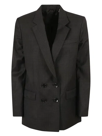 Isabel Marant Double-breasted Tailored Jacket With Notched Lapel In Black
