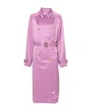 Isabel Marant Edenna Crinkled Trench Coat In Pink