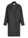 Isabel Marant Double-breasted V-neck Coat In Black