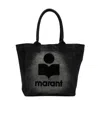 Isabel Marant Etoile-flocked Canvas Tote Bag In Black