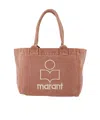 Isabel Marant Textured Cotton Shopper Bag With Padded Handles In Brown