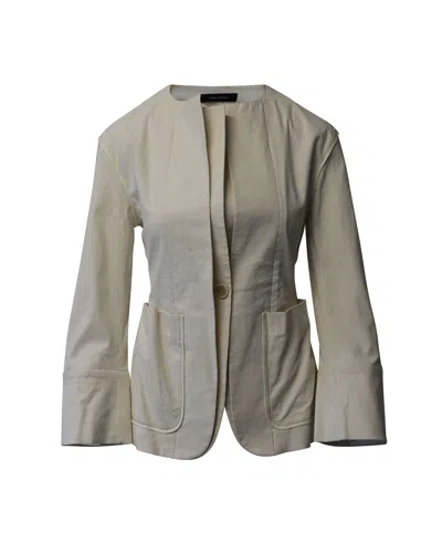 Isabel Marant Double Lapel Blazer In Ecru Cotton In White