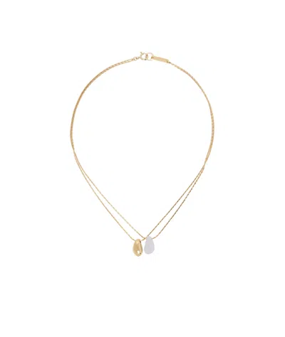 Isabel Marant Double Pendant Necklace In Yellow