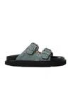 Isabel Marant Blue Lennyo Buckle Sandals In Black