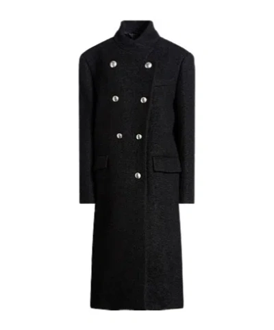 Isabel Marant Double-breasted Overcoat In Black