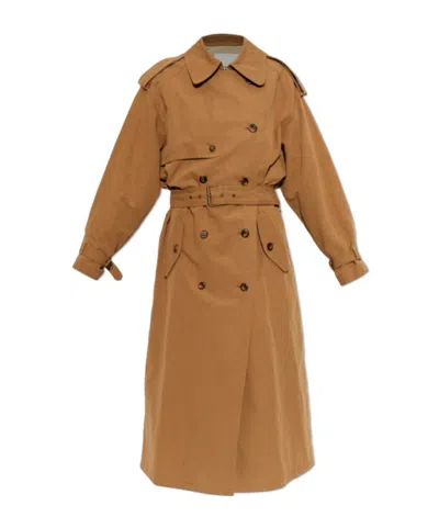 Isabel Marant Double-breasted Trench Coat In Nude