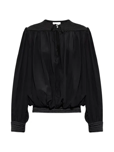 Isabel Marant Dovane Silk-satin Blouse In Black