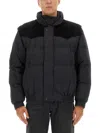 Isabel Marant Dawson Short Puffer Jacket In Cotton And Velvet In Black