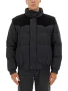 Isabel Marant Marant Dawson Short Puffer Jacket In Cotton And Velvet In Black