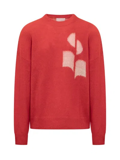 Isabel Marant Drany Logo Intarsia Knitted Jumper In Red