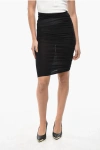 Isabel Marant Draped Albane Mohair Midi Skirt In Black