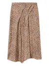 Isabel Marant Draped Caciamain Midi Skirt In Brown