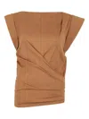 Isabel Marant Draped Cotton Top In Brown