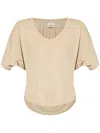 Isabel Marant Round Neck Short Sleeve T-shirt In Nude