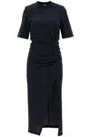 Isabel Marant Draped Dress With Padded Shoulders In Black