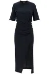 Isabel Marant Draped Dress With Padded Shoulders In Black