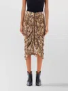 Isabel Marant Snake Print Midi Skirt With Textured Detail