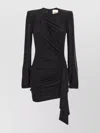 Isabel Marant Draped Long Sleeve Dress With Asymmetric Hem