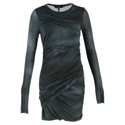 Isabel Marant Draped Mini Dress In Grey Silk In Gray
