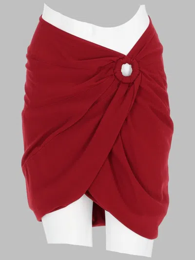 Isabel Marant Printed Midi Skirt Office Occasion Waistband In Red