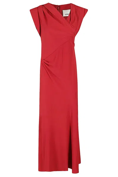 Isabel Marant Kidena Draped A-line Dress In Red