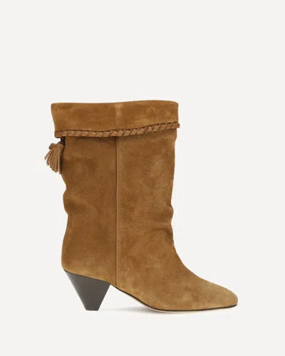 Isabel Marant Draped Suede Boots In Brown