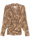 Isabel Marant Claudie Blouse In Brown