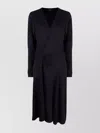Isabel Marant Draped V-neckline Midi Dress With Long Sleeves
