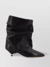 Isabel Marant Drapery Detail Ankle Length Leather Boots In Black
