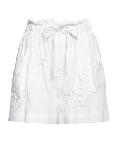 Isabel Marant Drawstring Belt Shorts In White