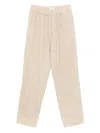 Isabel Marant Drawstring Corduroy Straight Trousers In Neutral