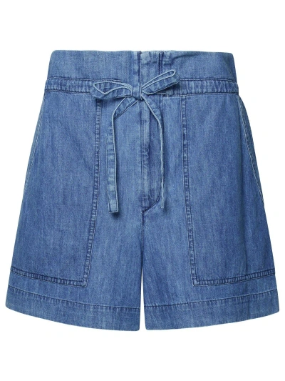 Isabel Marant Drawstring Denim Shorts In Blue