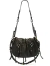 Isabel Marant Drawstring Leather Shoulder Bag In Black