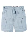 Isabel Marant Drawstring Pocketed Short Shorts In Blue