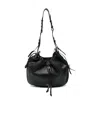 Isabel Marant Bolton Drawstring Leather Shoulder Bag In Black