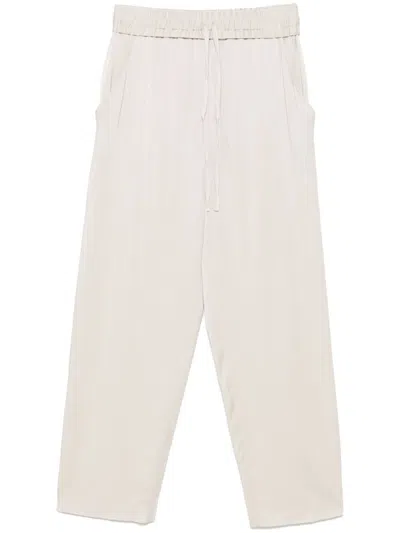 Isabel Marant Drawstring White Trousers With Relaxed Fit