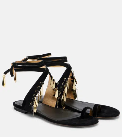 Isabel Marant Dreena Embellished Suede Sandals In Multi