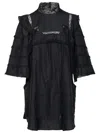 Isabel Marant Zakae Ruffle-trimmed Silk Minidress In Black