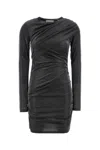 Isabel Marant Mini Dress With Long Sleeves And Ruched Detailing In Black