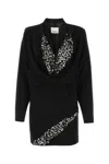 Isabel Marant Lazeli Draped Sequin-embellished Crepe Mini Dress In Black