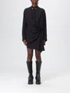 Isabel Marant Dots Print Wrap Dress Belted Waist In Black