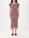 Isabel Marant Tullya Printed Midi Dress In Violet