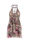 Isabel Marant Mini Abito Rozilda In Seta Stampata Donna In Pink
