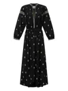 Isabel Marant Rodilia Silk Long Dress In Black