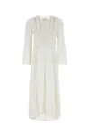 Isabel Marant Midi Dress With Long Sleeves And Lace Trim In White
