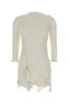 Isabel Marant Rubiana Lace Dress Asymmetric Hem In Neutral