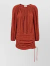 Isabel Marant Dress With Trim Drawstring Pleats Sleeves