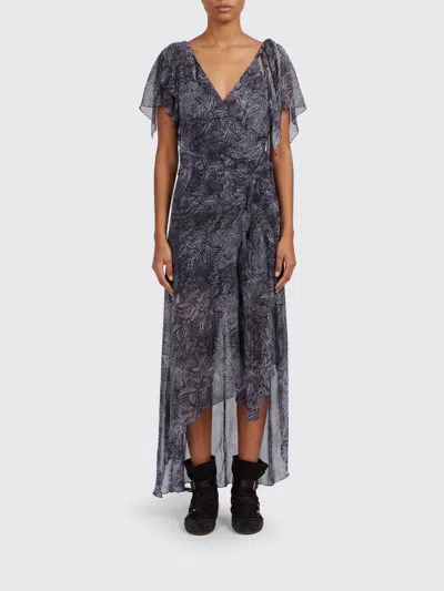 Isabel Marant Womens Faded Night Tylena Printed Ruffle-trim Silk Midi Dress In Multi