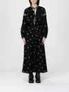 Isabel Marant Rodilia Silk Long Dress In Black