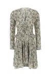 Isabel Marant Unique Print Stretch Silk Dress In Multi